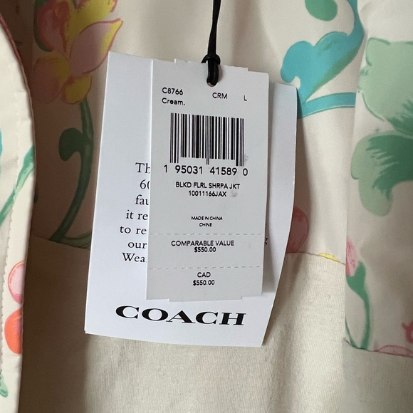 Coach sherpa women jacket size L new with tag - Picture 4 of 7